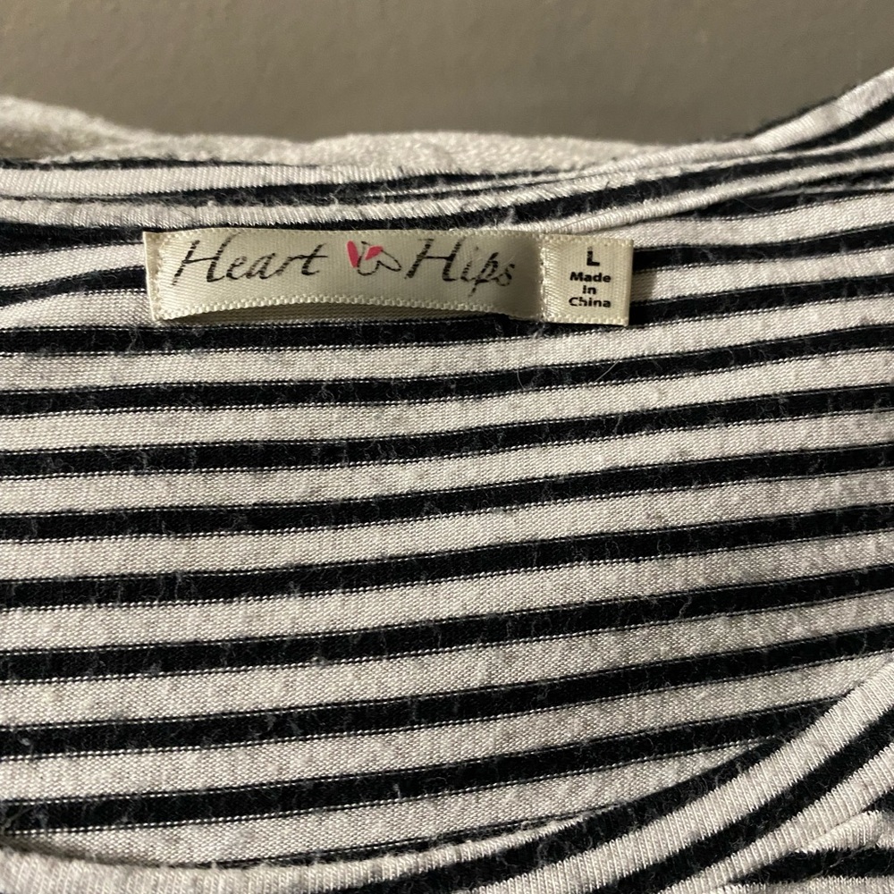 Large black and white striped tshirt dress